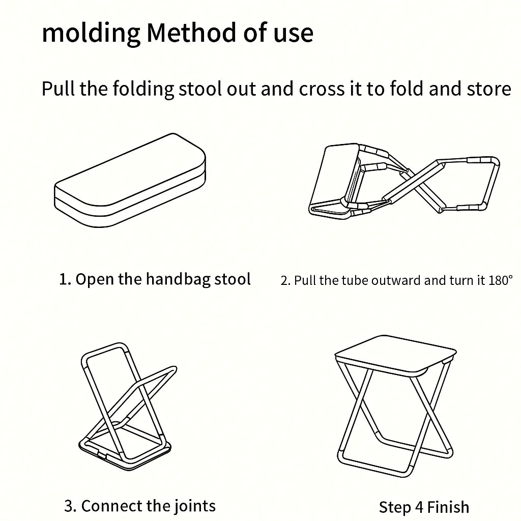Outdoor foldable stool portable backpack stool with lightweight mini carry outdoor camping chair, fishing stool, picnic stool