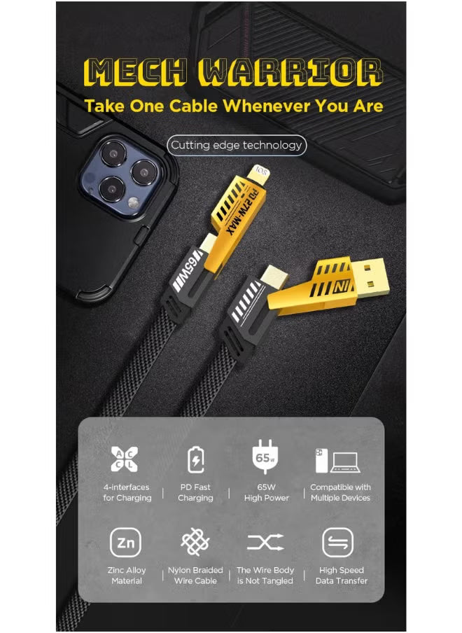 65W 4-in-1 Fast Charging Cable
